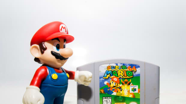 mario in front of n64 game
