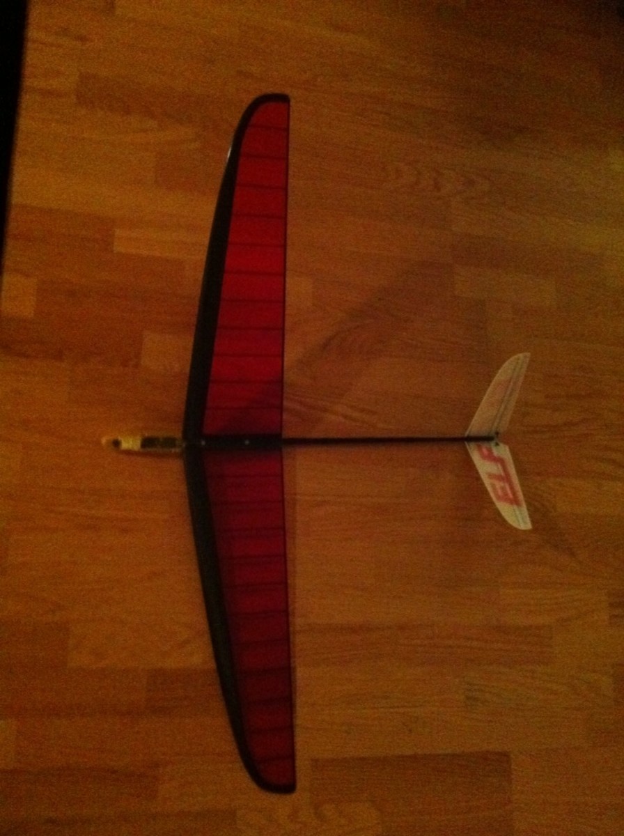 Vladimirs ELF DLG ラジコングライダー ELF Glider DLG with BAG (Red) — RC Diesel